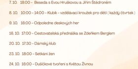 Program Kácéčko - říjen 2026