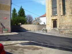 Dokončený úsek u kostela sv. Martina